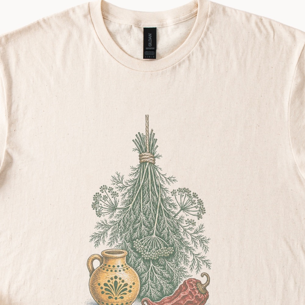 Dried Herbs Art Herbalist Gift Vintage Botanical Tee - Picture 2 of 5